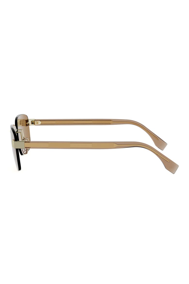 Sky 61mm Rectangular Sunglasses, Alternate, color, GOLD / BROWN