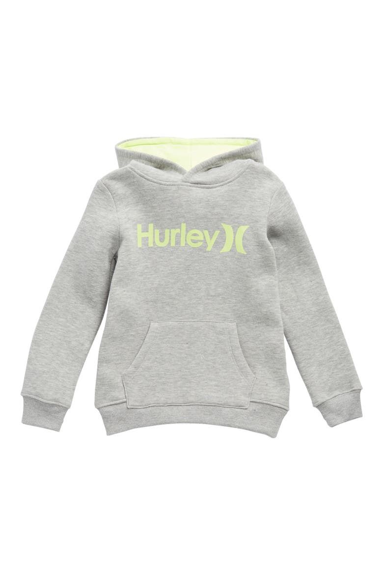 Core Fleece Logo Hoodie, Main, color, DARK GREY HEATHER