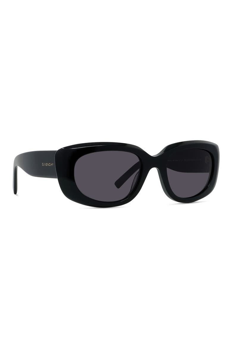 GV Day 54mm Geometric Sunglasses, Alternate, color, SHINY BLACK / SMOKE