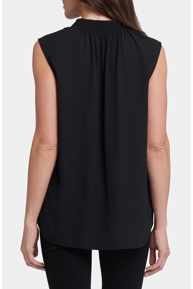Gemma Sleeveless Smocked Neck Top, Alternate, color, BLACK