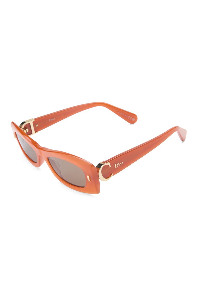 Initials S1I Rectangular Sunglasses, Alternate, color, SHINY ORANGE / BROWN