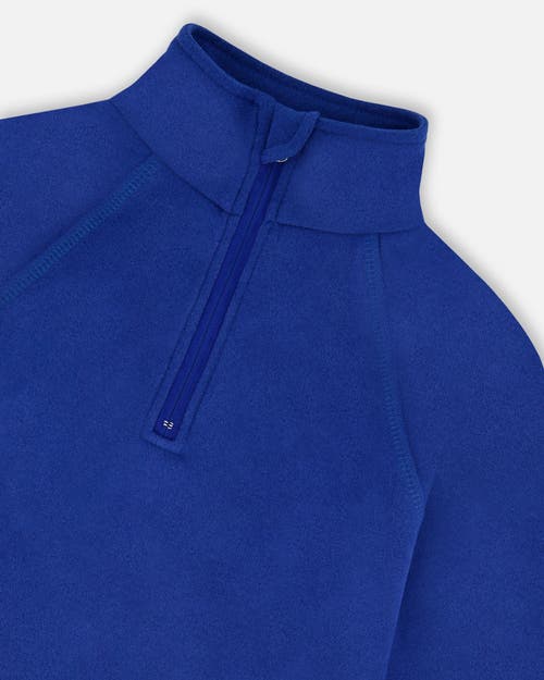 Deux Par Deux Boy Two-piece Thermal Underwear Set In Blue