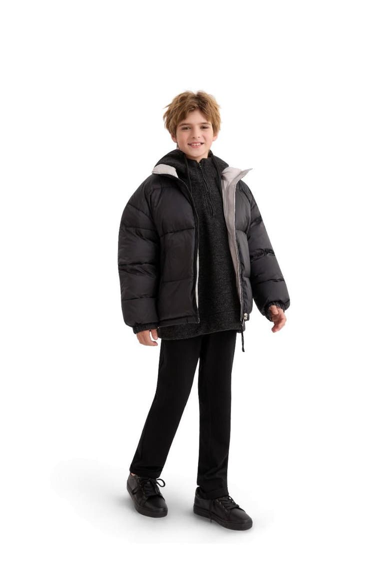Quilted Puffer Jacket, Alternate, color, Black
