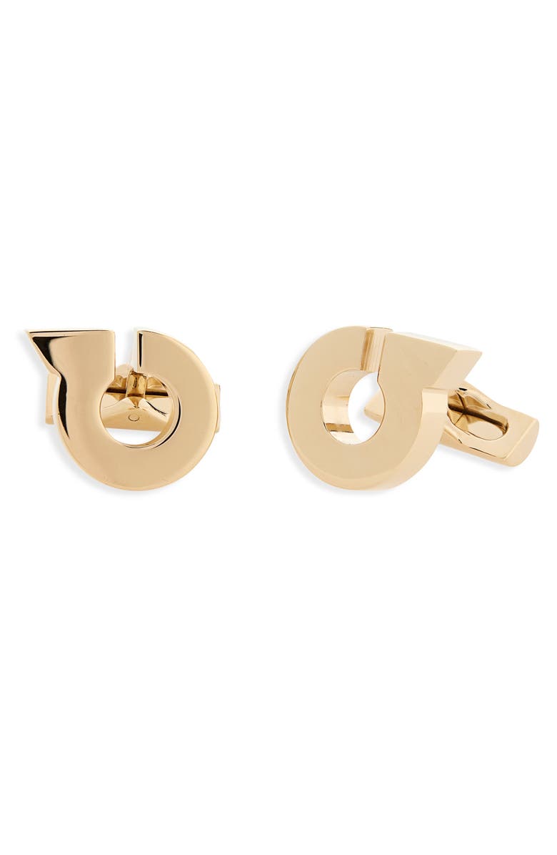 FERRAGAMO Gancio Cuff Links, Main, color,