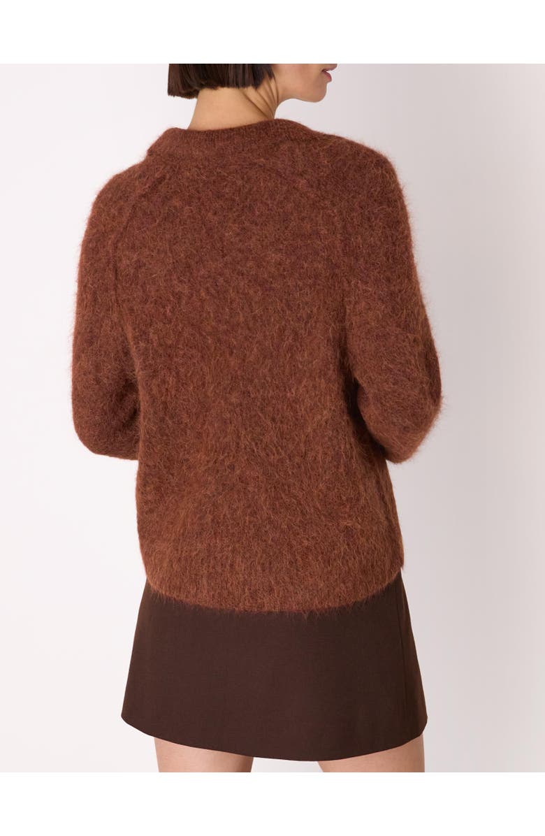 Whistles Alpaca Collar Neck Knit Sweater, Alternate, color, Rust