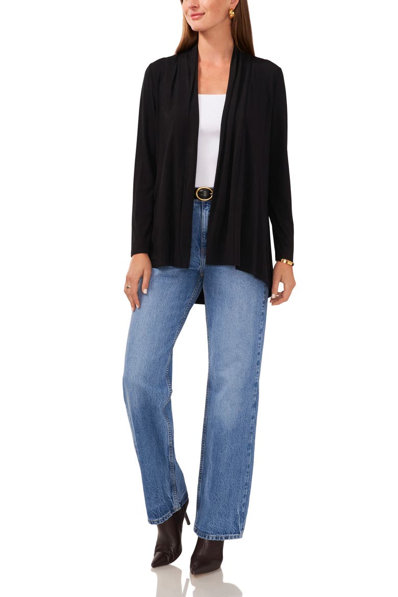 Open Front Cardigan, Alternate, color, RICH BLACK