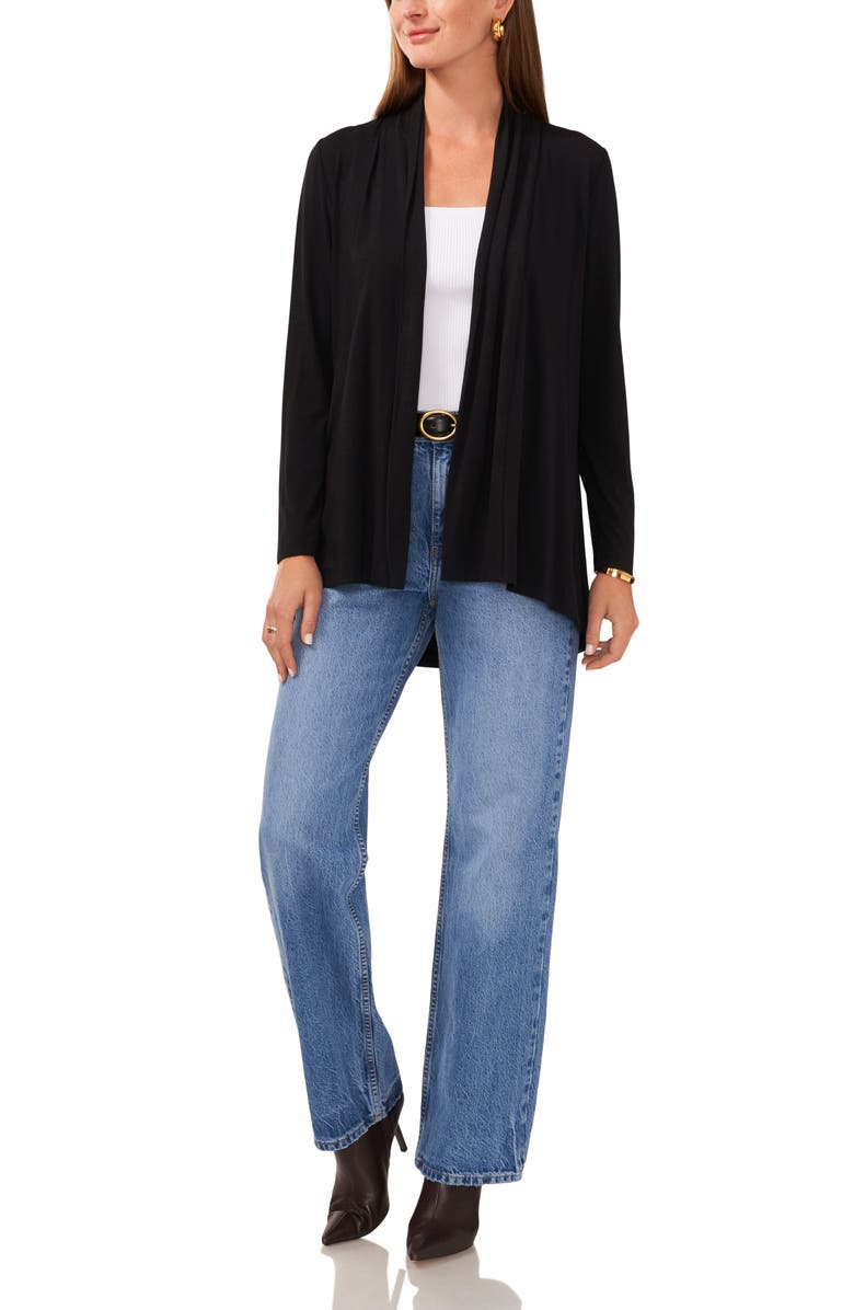 Vince Camuto Open Front Cardigan, Alternate, color, Rich Black