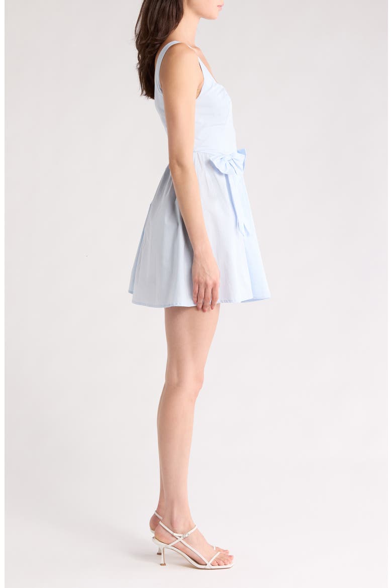 Front Bow Fit & Flare Minidress, Alternate, color, LIGHT BLUE
