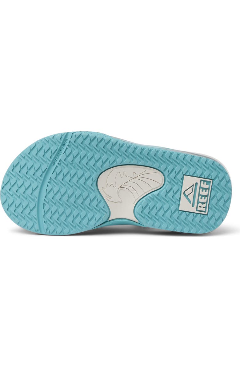 Reef Kids' Little Fanning Flip Flop, Alternate, color, Tan/ Grey/ Blue