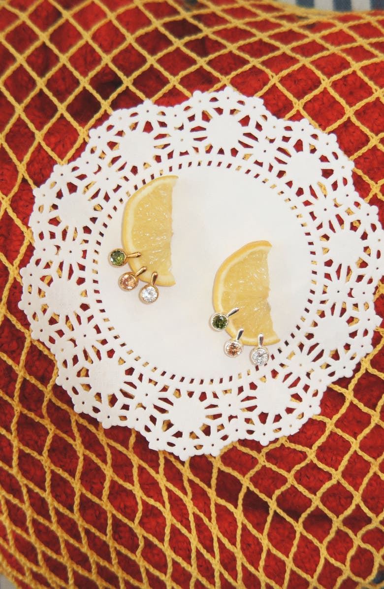 Joiana Jewelry The Clement Earrings, Alternate, color, Crystal / Gold / 6Mm