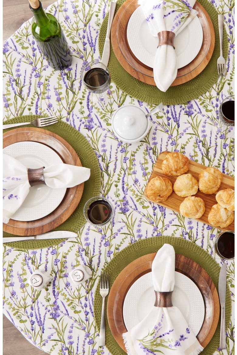 Lavender Fields Round Tablecloth, Alternate, color, PURPLE