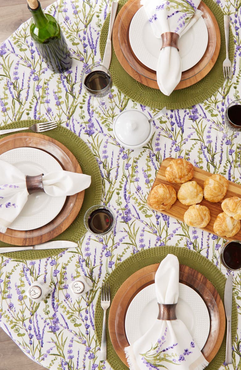 Design Imports Lavender Fields Round Tablecloth, Alternate, color, Purple