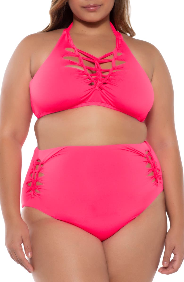 Becca Etc. Slasher Halter Bikini Top, Alternate, color,