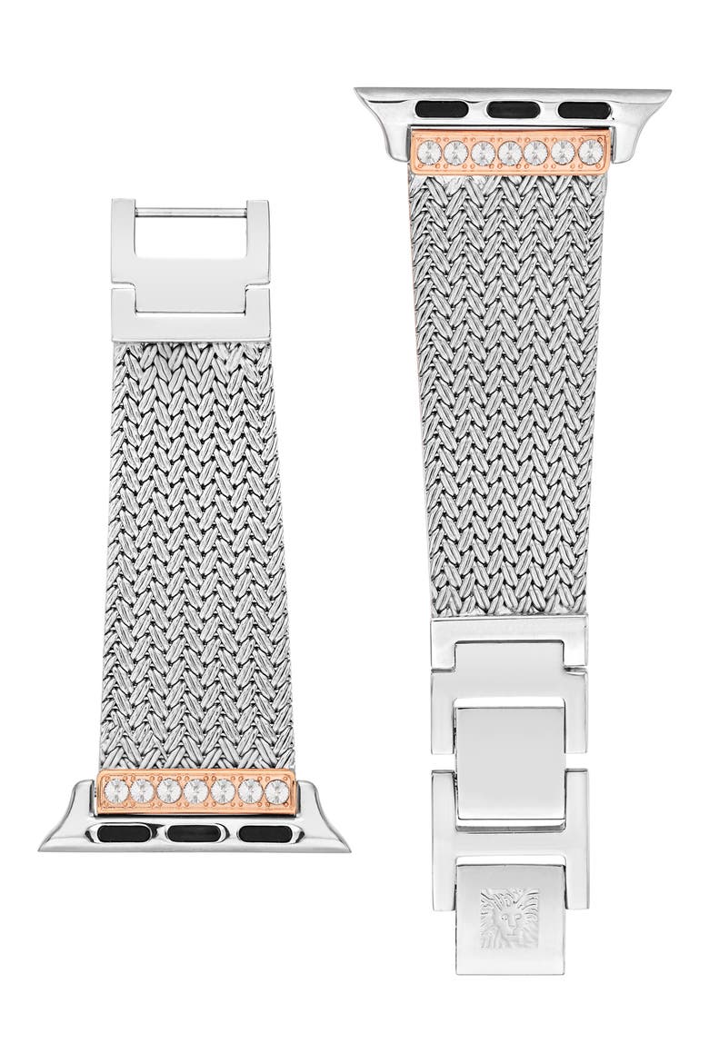 Mesh 12.7mm Apple Watch® Watchband, Main, color, SILVER/ ROSE GOLD