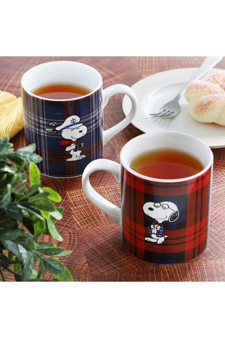 4 Piece 19 Ounce Stoneware Assorted Mug Set, Alternate, color, White