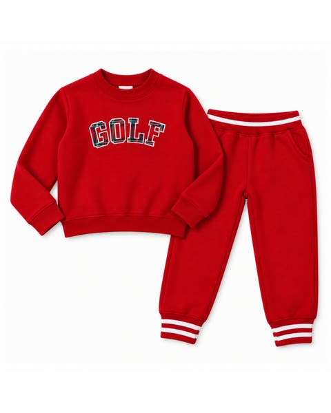 Plaid Golf Sweatshirt & Jogger Set (toddler, Little Kid, Big Kid)