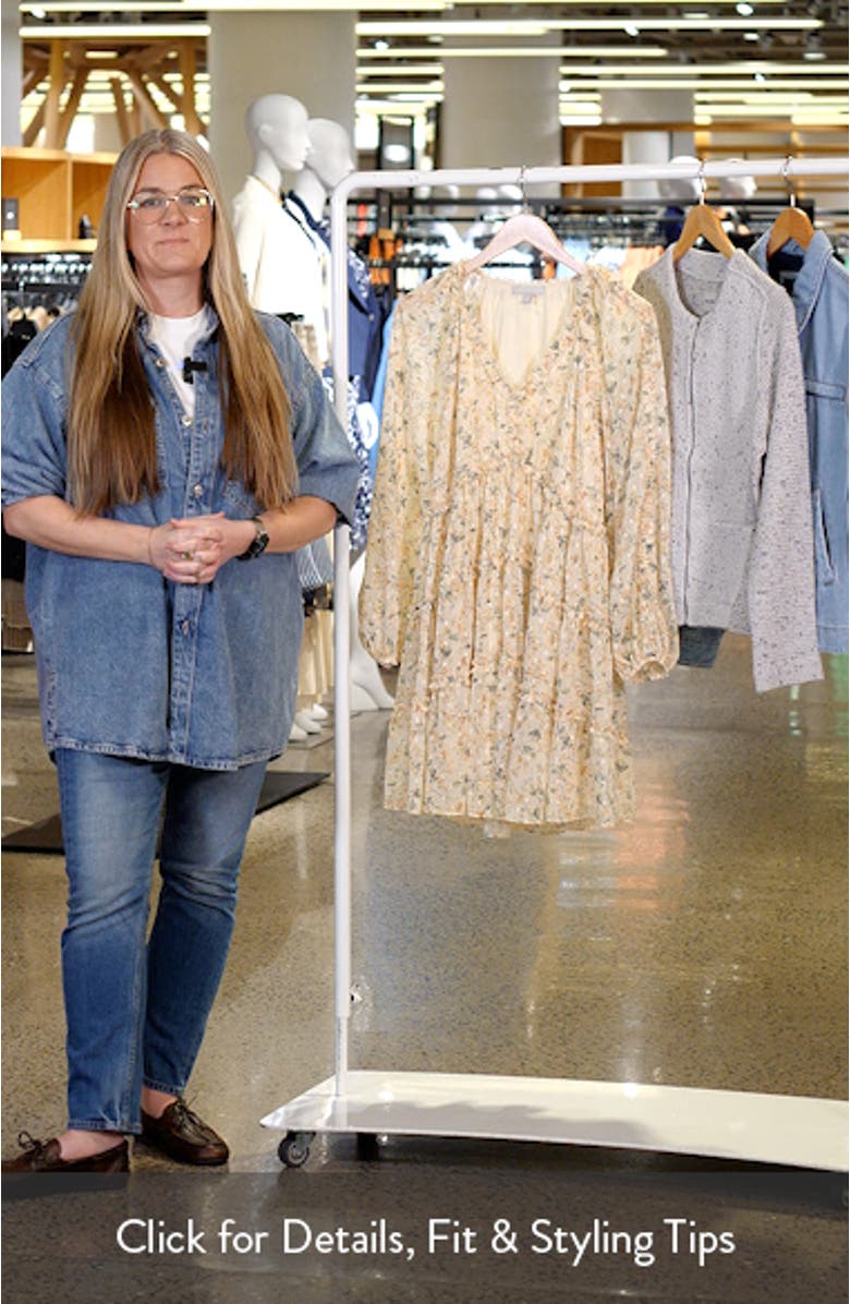 Tiered Ruffle Long Sleeve Chiffon Dress, sales video thumbnail