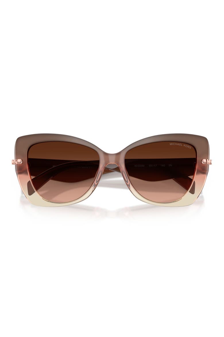 Atlanta 55mm Gradient Butterfly Sunglasses, Alternate, color, SOFT PINK GRADIENT / SOFT PINK