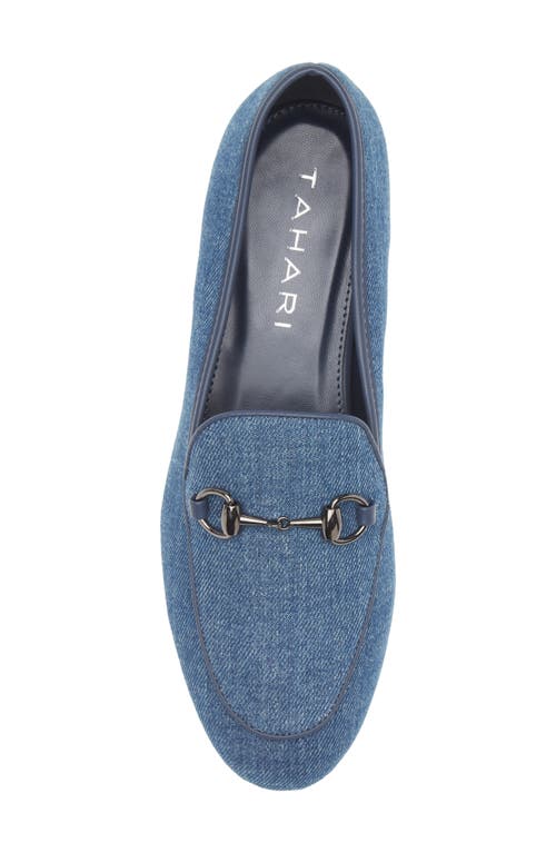T Tahari Alhambra Bit Loafer In Blue Denim