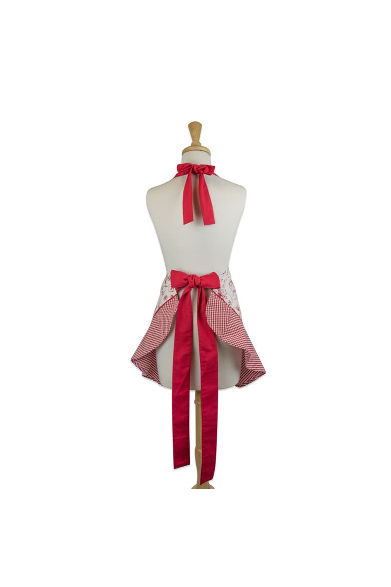 Cotton Ruffle Apron, Alternate, color, Joyeux Noel