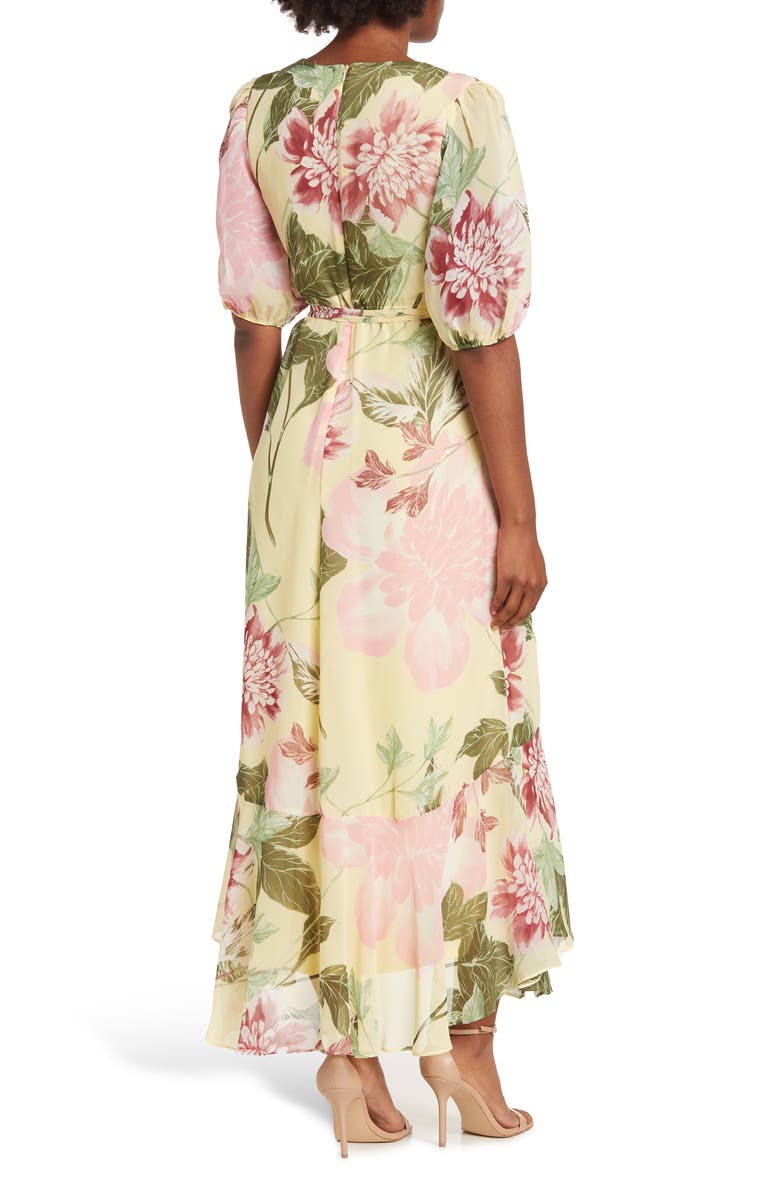 Gabby Skye Elbow Sleeve Surplice Neck Maxi Dress, Alternate, color, 