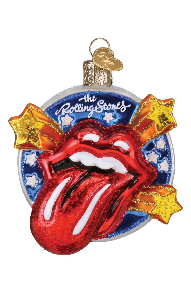 Old World Christmas The Rolling Stones Glass Ornament, Main, color, White/Red