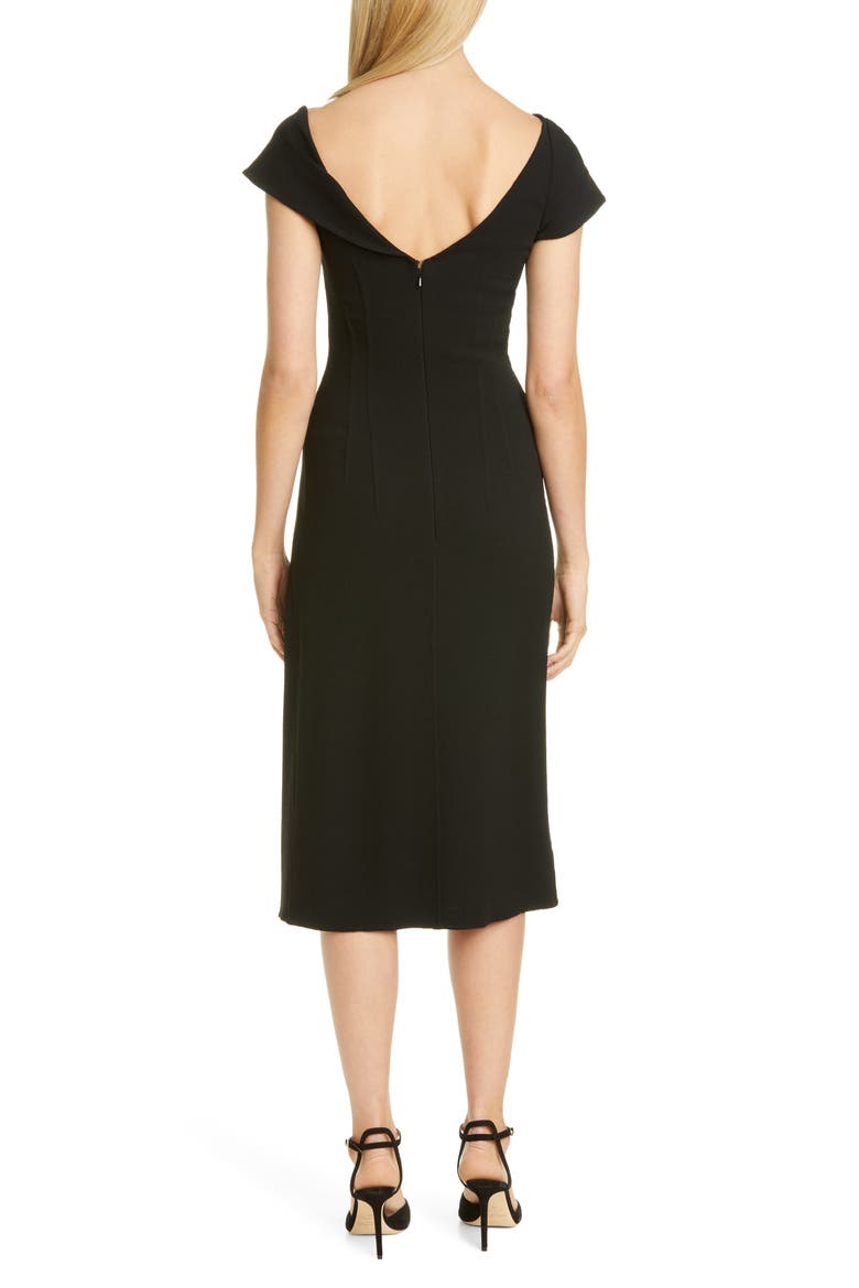 Drape Neck Dress, Alternate, color, BLACK