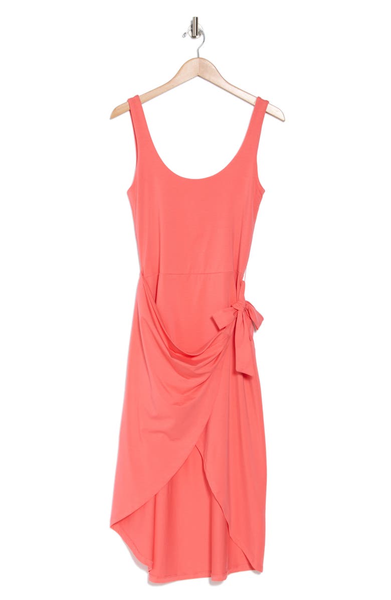 Beyond Yoga Intrigue Midi Dress, Alternate, color, Coral Glow