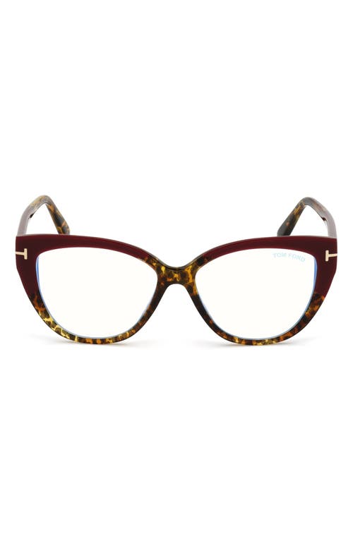 Tom Ford 54mm Square Blue Light Blocking Optical Glasses In Multi