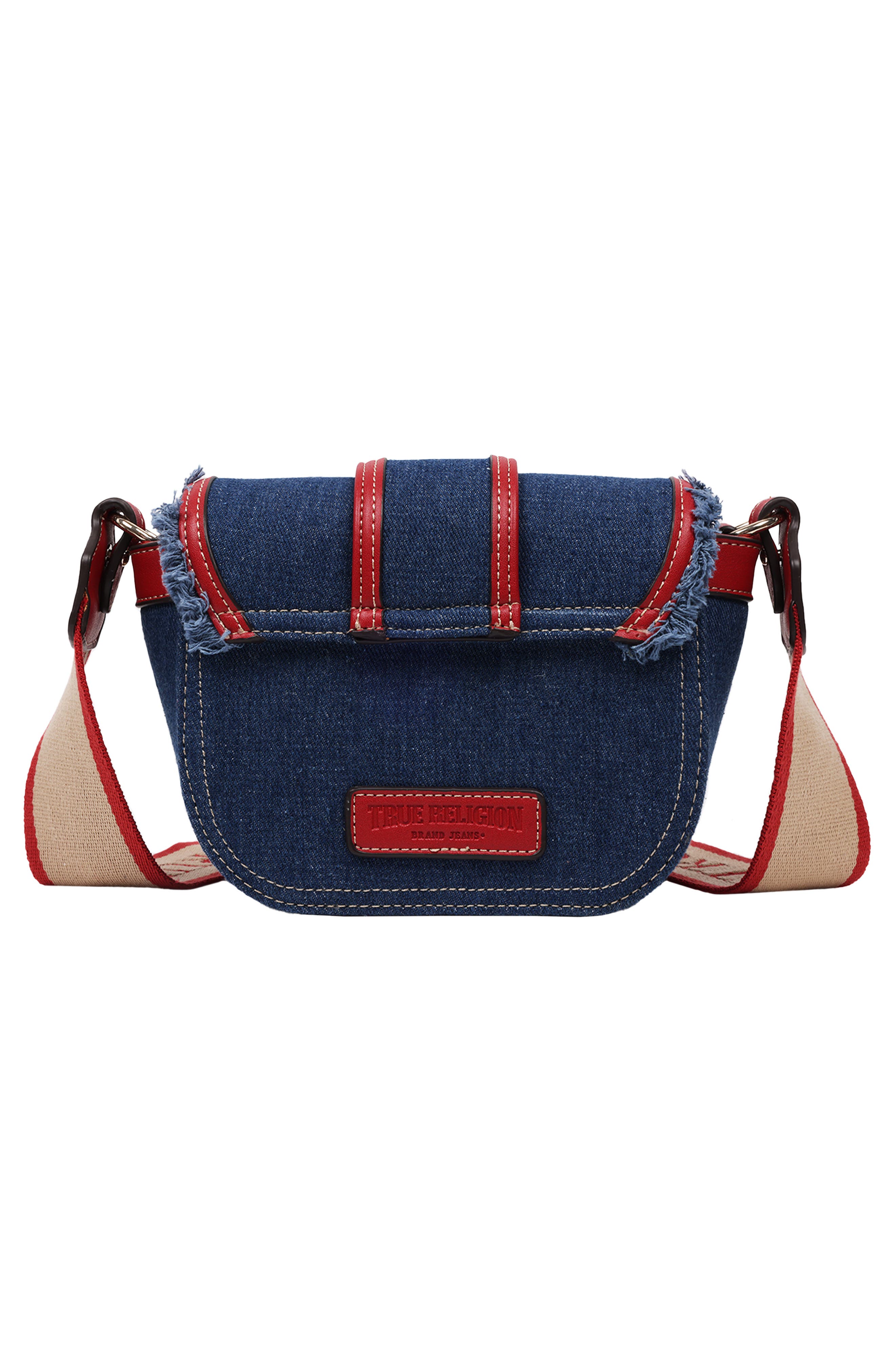 Asher Frayed Edge Mini Flap Crossbody Bag, Alternate, color, DARK DENIM