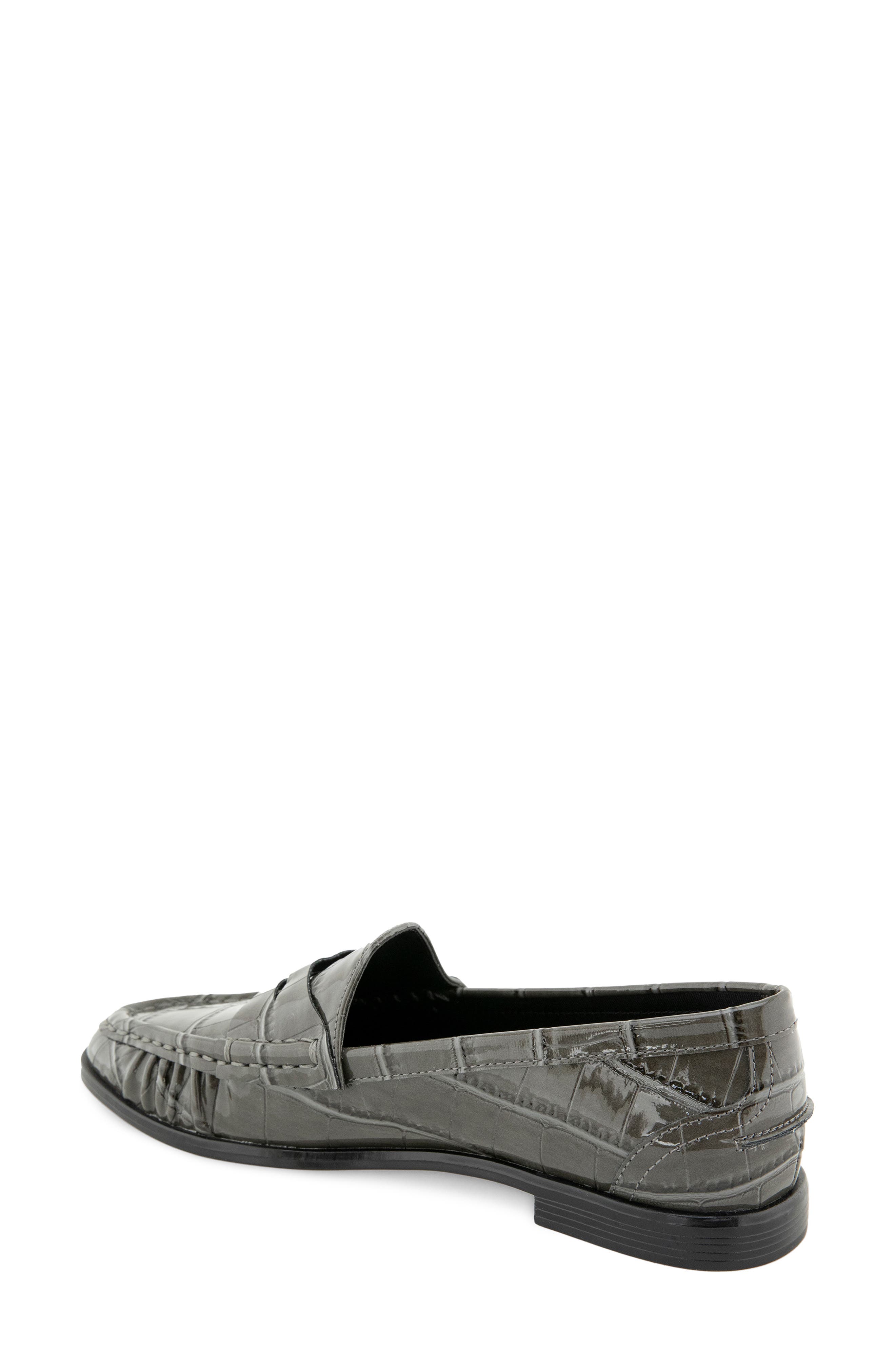 Zoila Penny Loafer, Alternate, color, DARK GREY CROCO