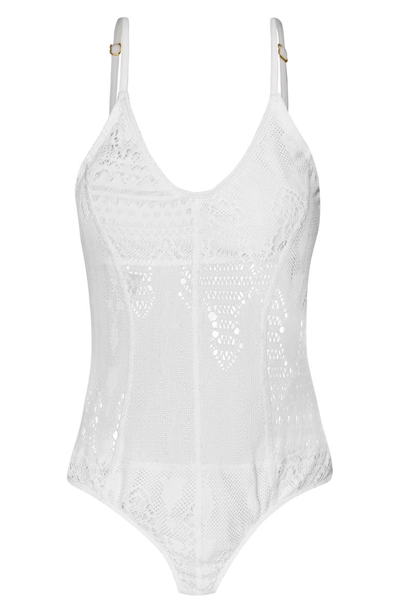 PQ SWIM Kids' Mesh One-Piece Swimsuit, Main, color, Waterlily