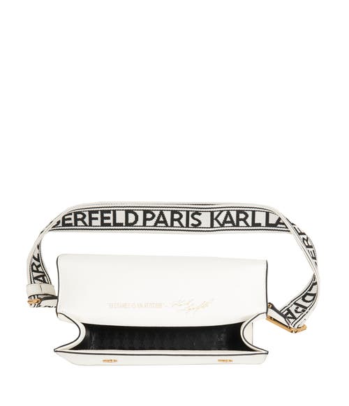 Karl Lagerfeld Paris Simone Flap Crossbody In Winter White