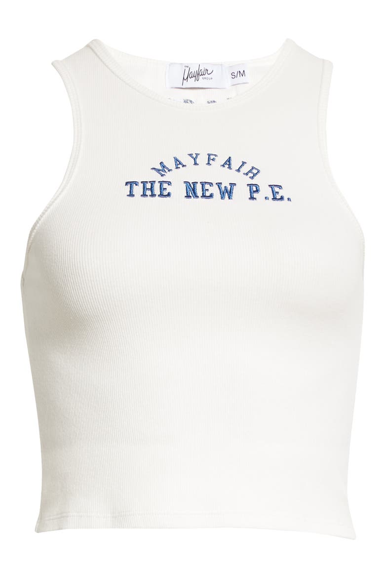 The New P.E. Crop Cotton Tank Top, Alternate, color, WHITE