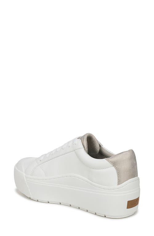 Dr. Scholl's Women's Time Off Max Platform Sneakers In White/gold
