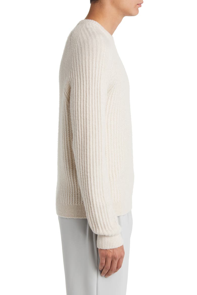 Millerson Textured Wool & Cotton Blend Crewneck Sweater, Alternate, color, STONE