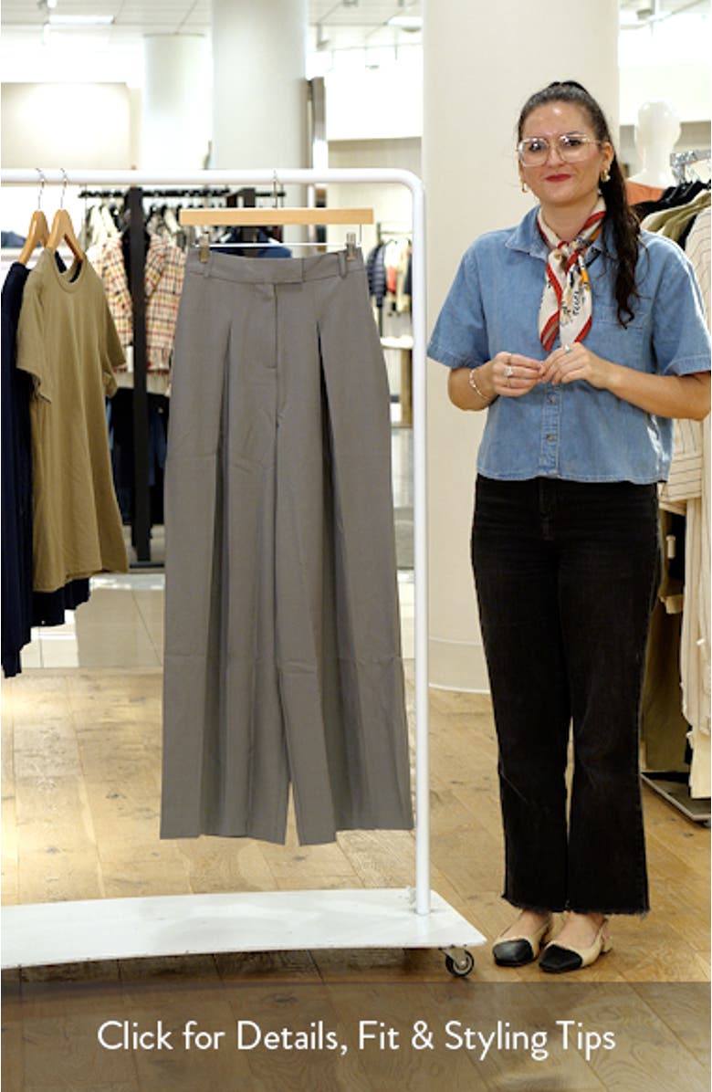 Pleated High Waist Wide Leg Trousers, sales video thumbnail