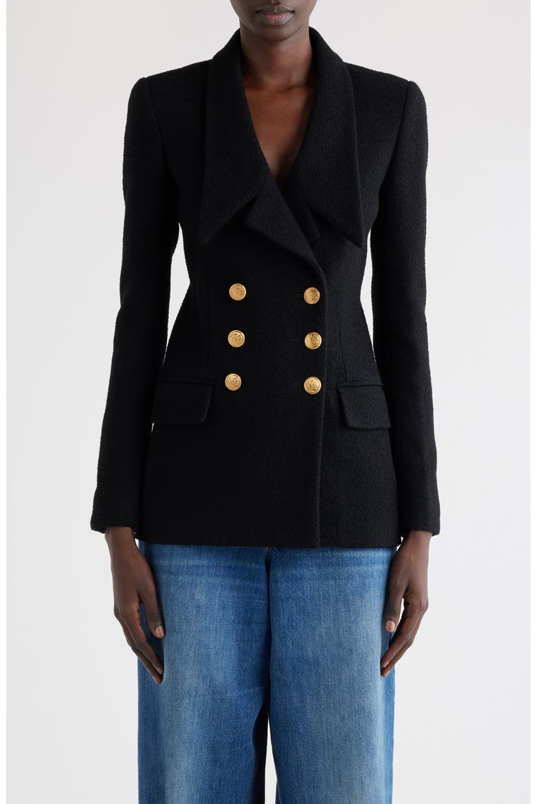 Fitted Double Breasted Wool Blend Bouclé Blazer (Women) | Nordstrom