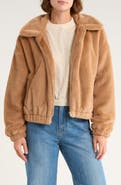 Thread & Supply Faux Fur Zip Bomber Jacket