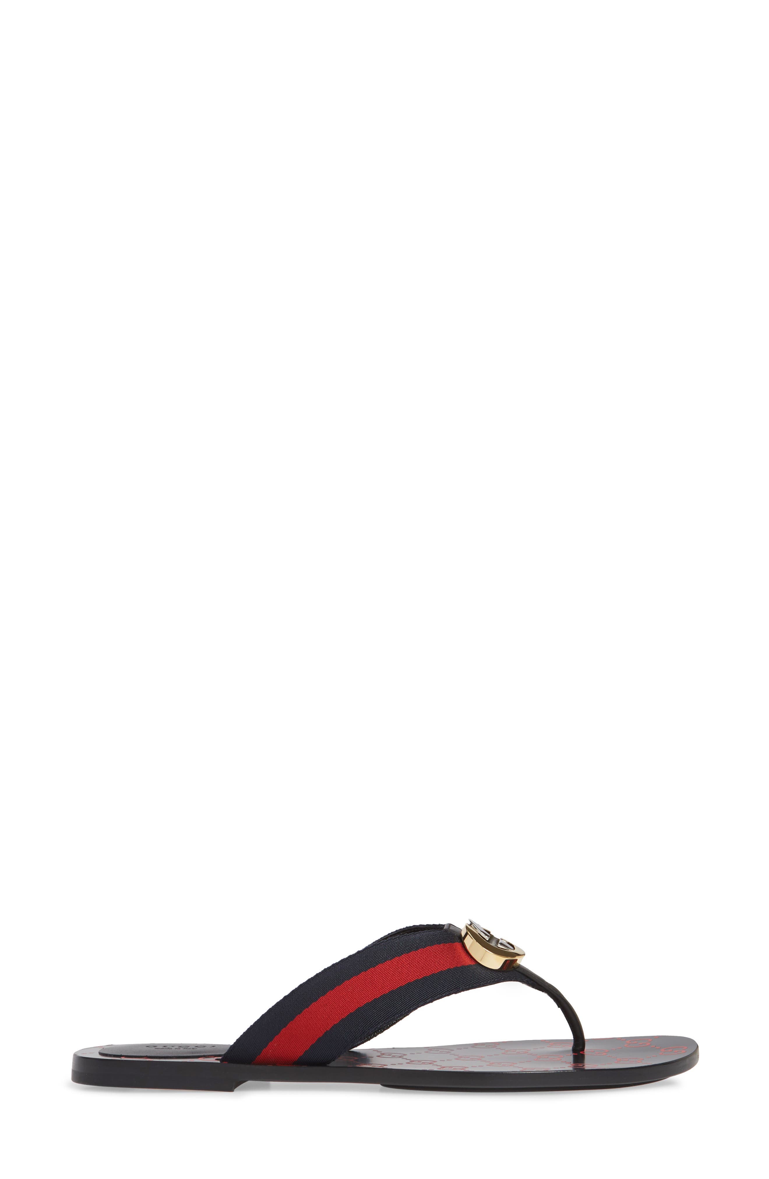 Gucci Kika GG Web Flip Flop, Alternate, color, 