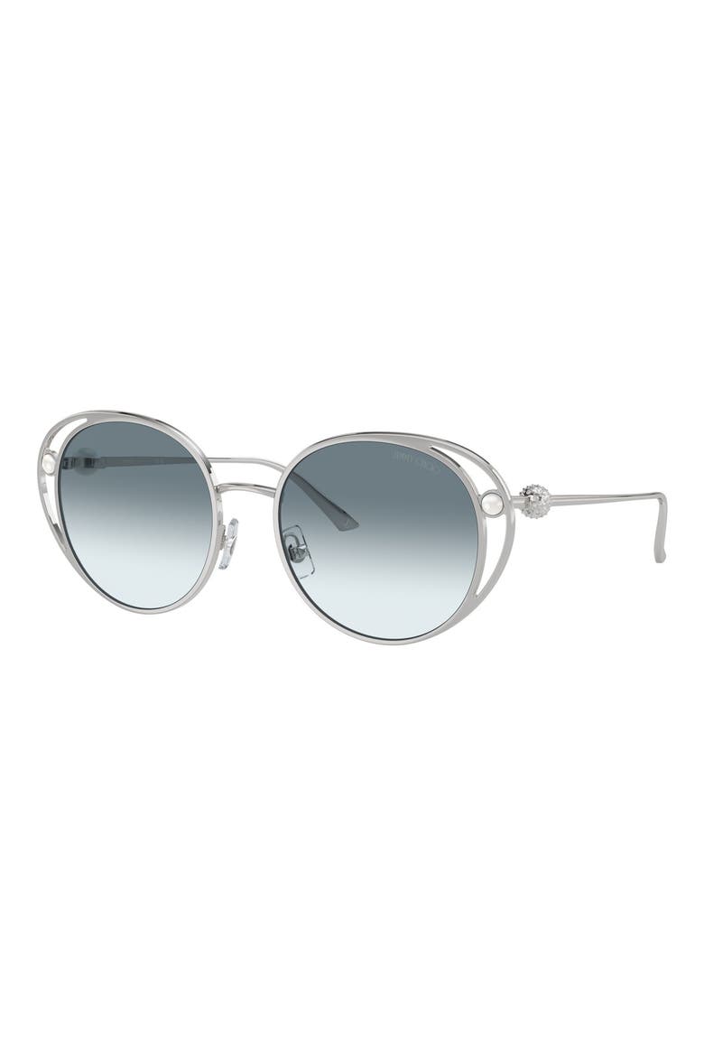 53mm Oval Sunglasses, Alternate, color, SILVER