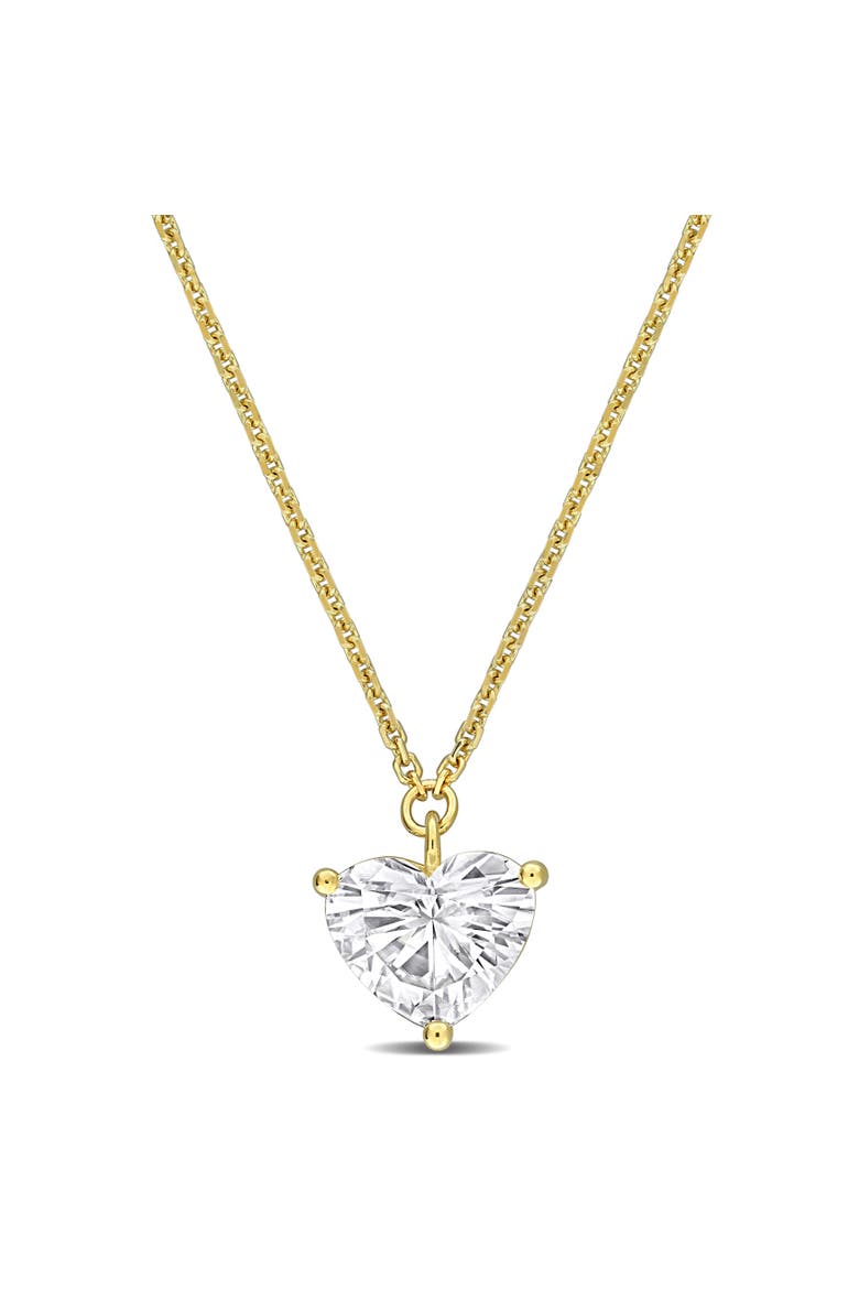 Lab Grown Diamond Heart Necklace 14K, Main, color, Yellow Gold