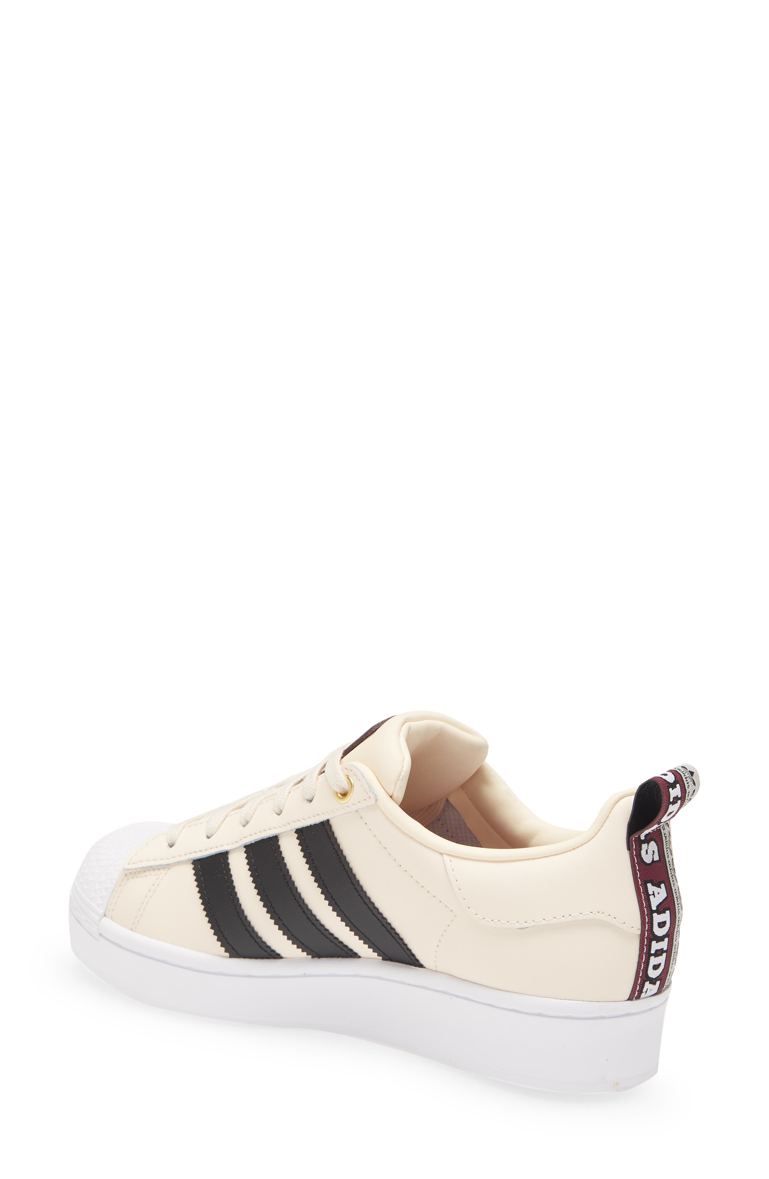 Superstar Bold Sneaker, Alternate, color, WONDER WHITE/ BLACK/ CRIMSON