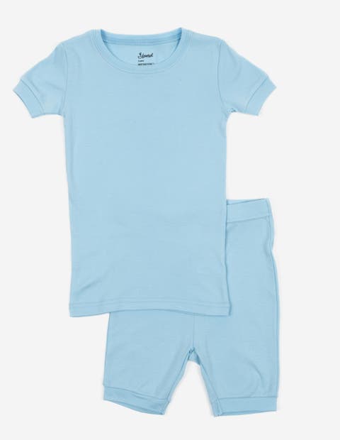 Kids Cotton Two-Piece Short Pajamas, Stripes & Solids (Toddler, Little Kid & Big Kid)