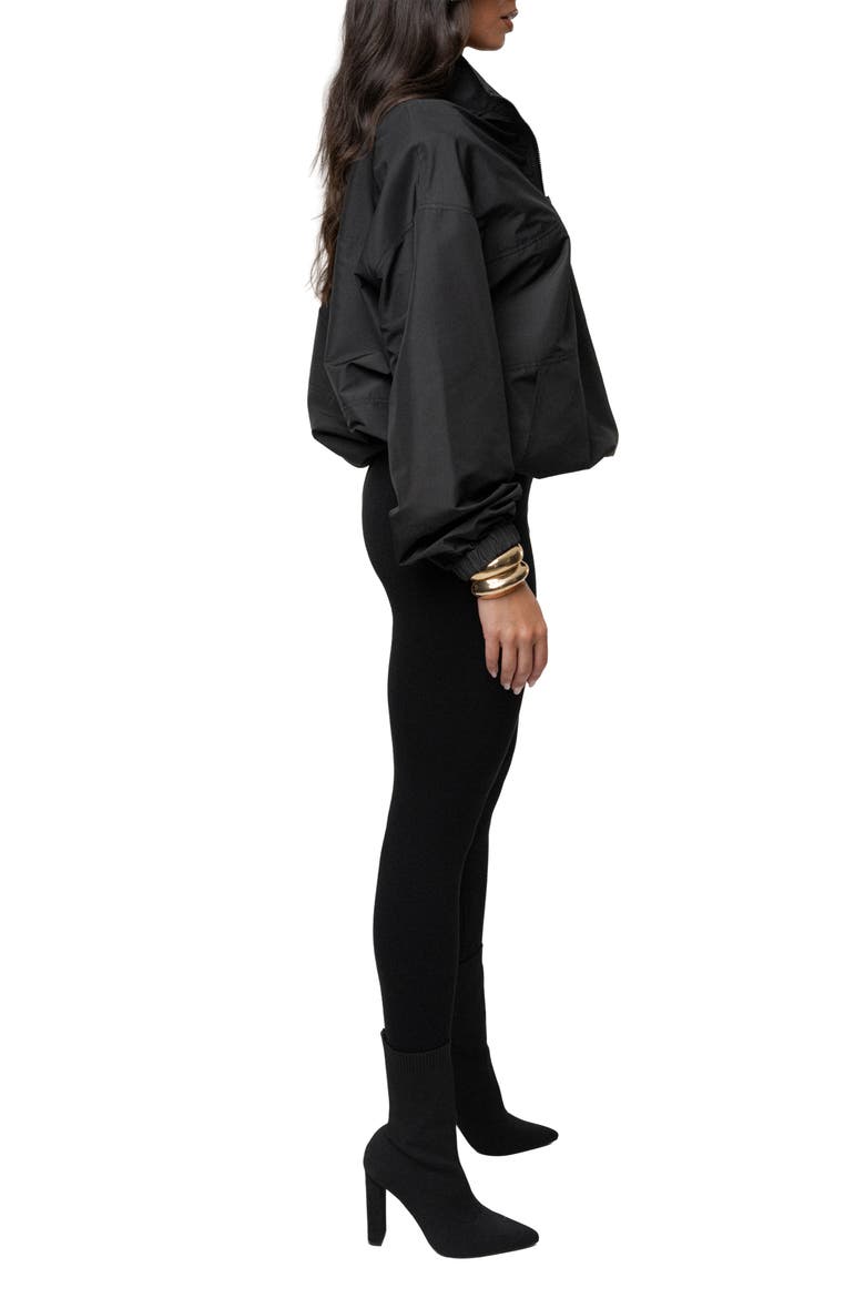 Oversized Funnel Jacket, Alternate, color, Black
