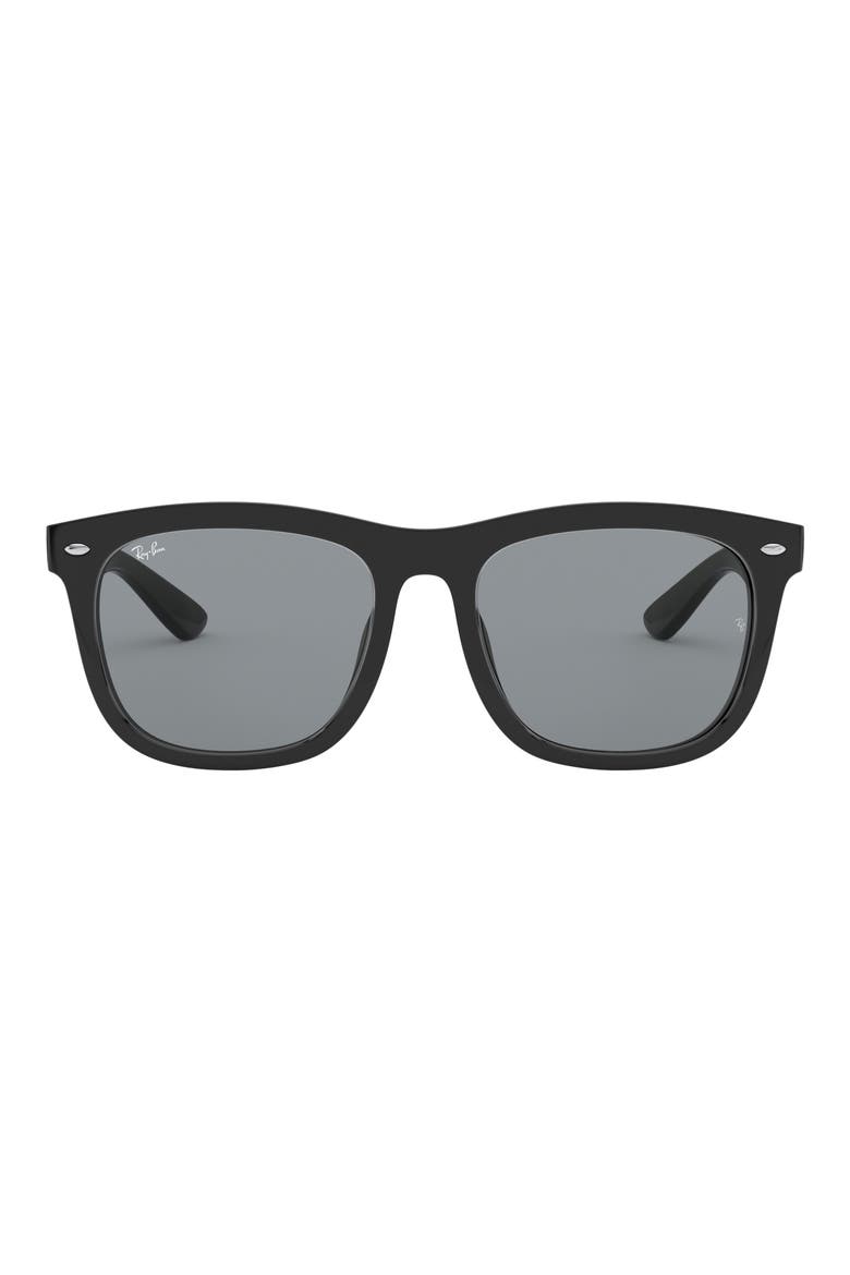 56mm Square Sunglasses, Main, color, BLACK / DARK GREY