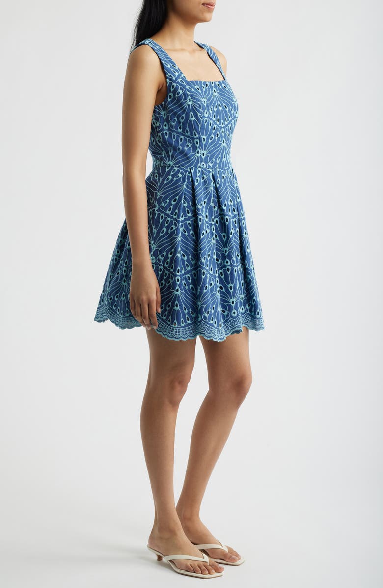 Lilly Pulitzer<sup>®</sup> Cindy Skirted Romper, Alternate, color, Starlight Navy X Capri Blue