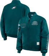 WEAR by Erin Andrews Women's WEAR by Erin Andrews Midnight Green Philadelphia Eagles Patch Full-Zip Bomber Jacket