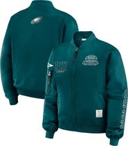 WEAR by Erin Andrews Women's WEAR by Erin Andrews Midnight Green Philadelphia Eagles Patch Full-Zip Bomber Jacket