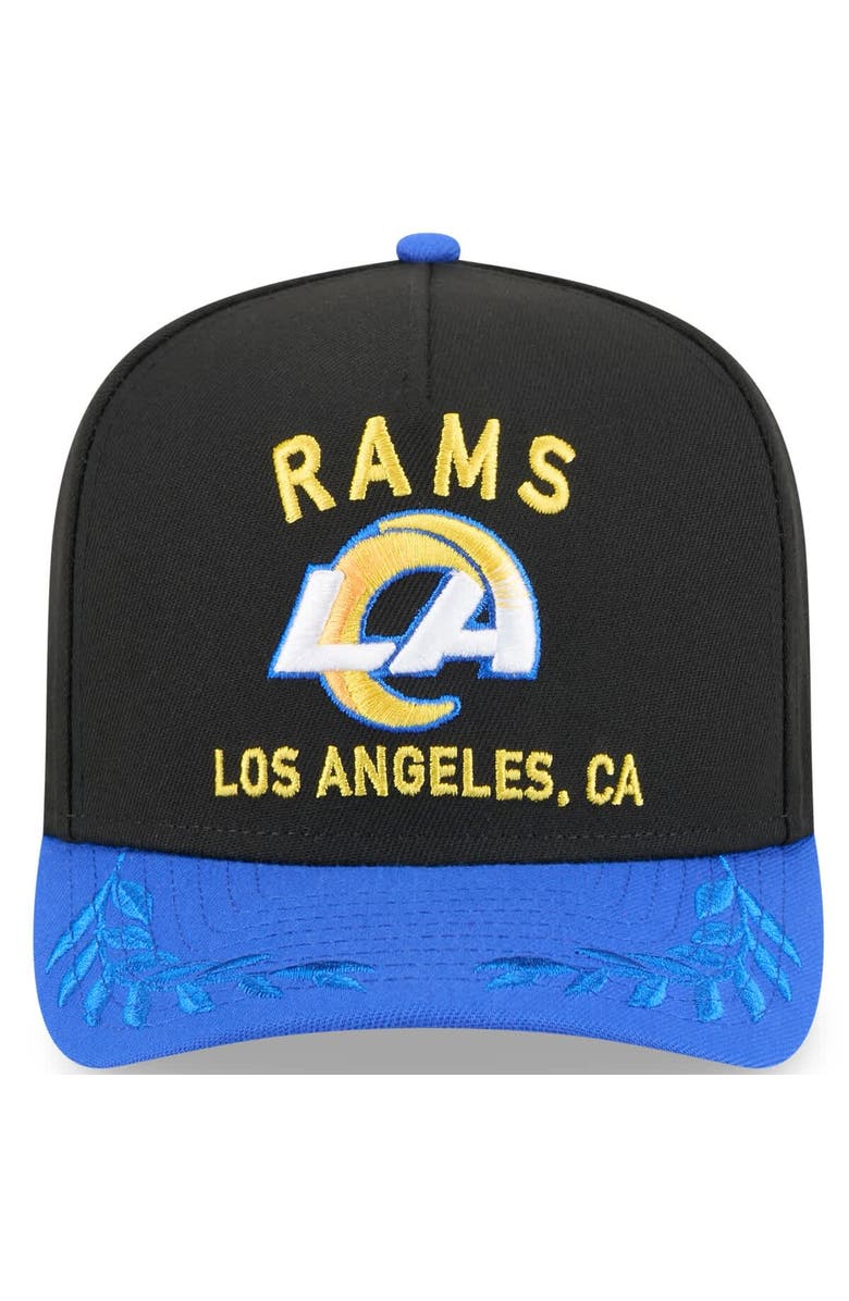 New Era Men's New Era  Black/Royal Los Angeles Rams 2025 NFL Draft A-Frame 9FIFTY Snapback Hat, Alternate, color, 